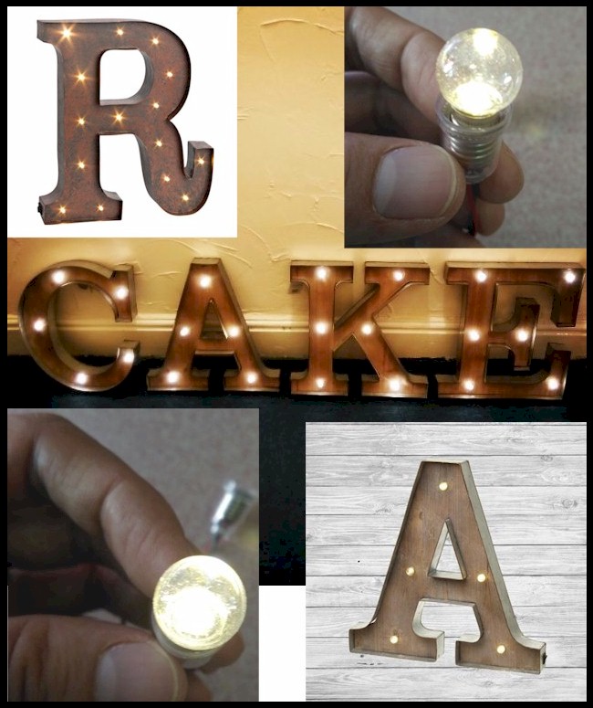 3 Volt LED Bulb Vintage Antique Letter Sign (pack of 12): Action
